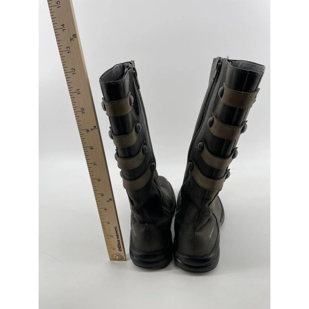 Merrell Boots Womens 6.5 Drab Olive Drizzle Performance Waterproof Leather Urban
